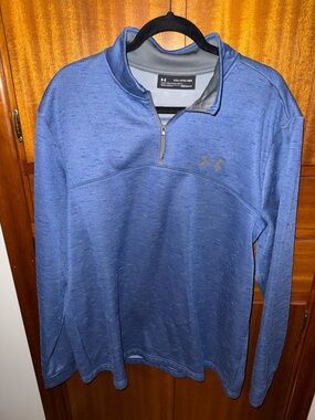 Under Armour Navy Blue and Gray Quarter-Zip ColdGear Pullover
